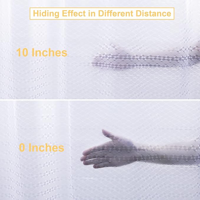NTBAY EVA Semi-Transparent Clear Shower Curtain with Diamond, Water-Repellent Liner with 3 Magnets for Bathroom, 72x72 Inches