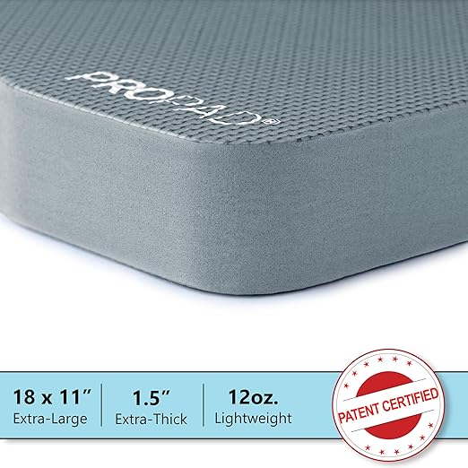Thick Kneeling Pads, Garden Kneeler for Gardening, Bath Kneeler for Baby Bath, Kneeling Mat for Yoga, Knee Pad for Work, Extra Large (XL) 18 x 11 x 1.5 Inches, Gray (Pack of 2)