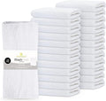 GOLD TEXTILES 24 Pack Economy White Washcloths Set (12x12 inches) - Cotton Blend Commercial Grade Cleaning Rags, Quick Drying & Soft Face Cloths, Fingertip Towels for Bathroom, Spa, Gym, and Kitchen