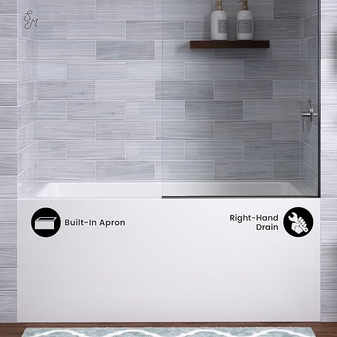 Voltaire 54" X 30" Right-Hand Drain Alcove Bathtub with Apron