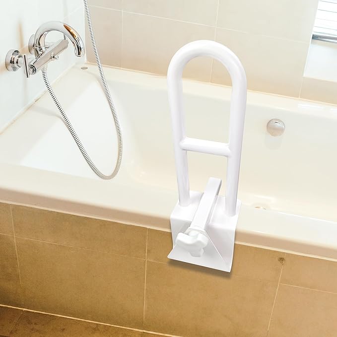 Bathtub Safety Rail Adjustable Shower Grab Bar - White Medical Bathtub Handle Grab Bars for Bathroom, Safety Handle Rail Heavy Duty for Seniors and Elderly