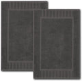 White Classic Luxury Bath Mat Floor Towel Set - Absorbent Cotton Hotel Spa Shower/Bathtub Mats [Not a Bathroom Rug] 22"x34" | 2 Pack | Charcoal