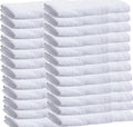Towels N More Excellent Deals Wash Cloth (24 White) - 100% Cotton Washcloth 12x12 - Highly Absorbent All Purpose Cleaning washcloths - Machine Washable Facecloth Face Towels (24)