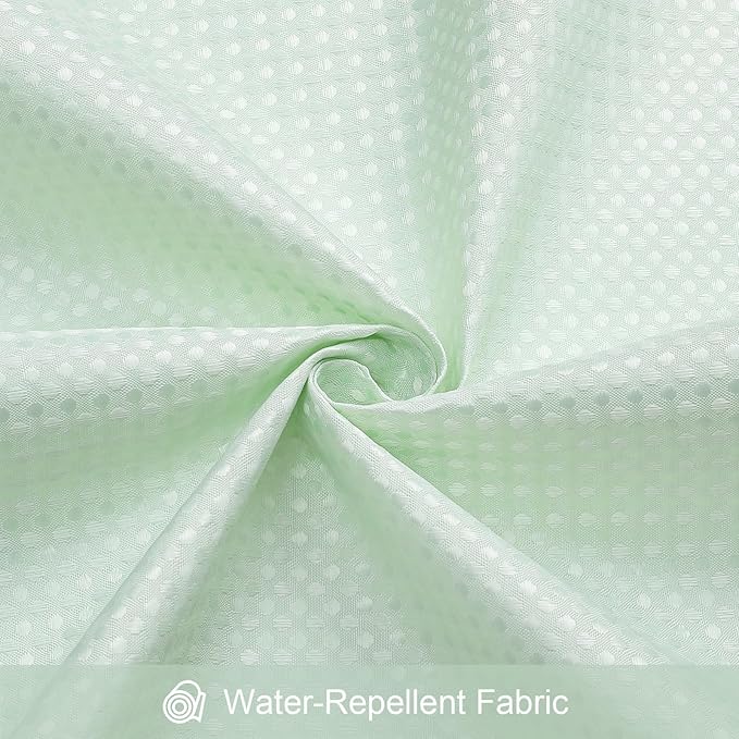 3 in 1 Shower Curtain Set, Mint Green Waffle Shower Curtain and PEVA Liner Set with 12 Stainless Steel Shower Curtain Hooks, Waterproof Shower Curtains for Bathroom, 72 W x 72 H
