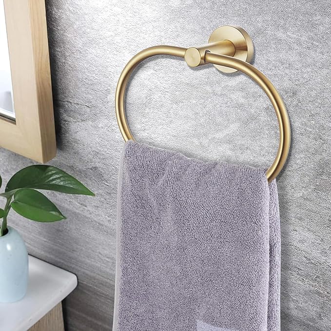 Brushed Gold Bathroom Accessories Set, 7 Pieces Gold Towel Bar Bathroom Hardware Set, 31.5 Inch Towel Racks for Bathroom, SUS304 Stainless Steel Bathroom Towel Holder Toilet Paper Holder Wall Mounted