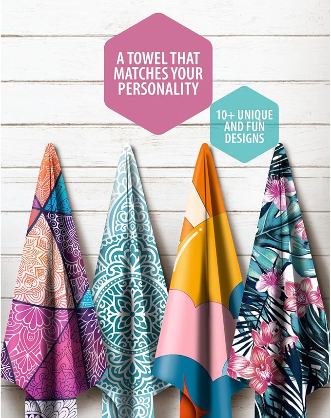VENTURE 4TH Microfiber Beach Towel: Quick-Dry, Compact, Sand-Free, Absorbent, Sandproof and Lightweight - Perfect for Camping, Beach, and Roadtrips (Bohemian Summer Design | 35x78 inches)
