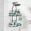 Shower Caddy Hanging,Rustproof Anti-Swing Shower Organizer,Hanging Bathroom Caddy,Bathroom Organizer with 18 Hooks for Razor/Sponge