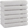 Arkwright Bathroom Hand Towels Set of 6 - Super Soft 100% Cotton, 600 GSM Quick Dry & Absorbent, Luxury Bath Essentials for Hotels, Spa, Hosts, and Vacation Rentals, Titanium Grey
