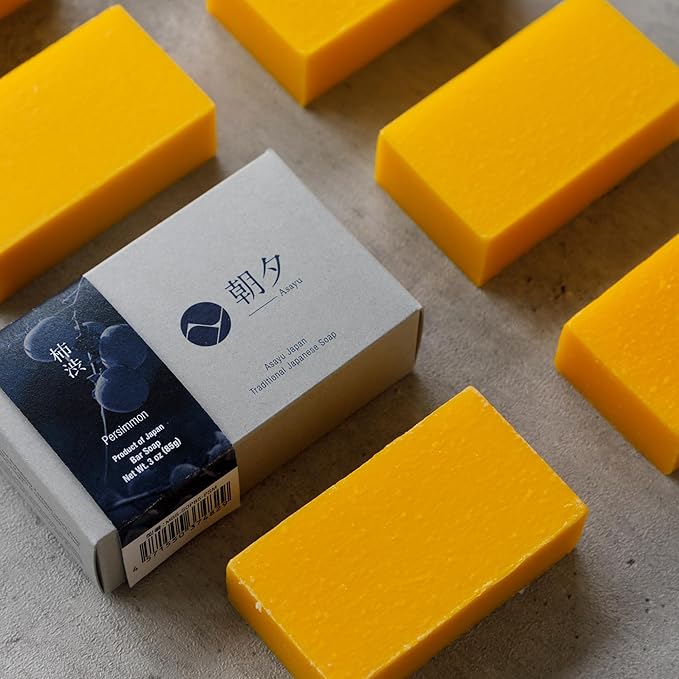 Asayu Japan Persimmon Body Soap - 1 Bar, 85g, For Men and Women, Gentle on All Skin Types, Natural Body Odor Soap