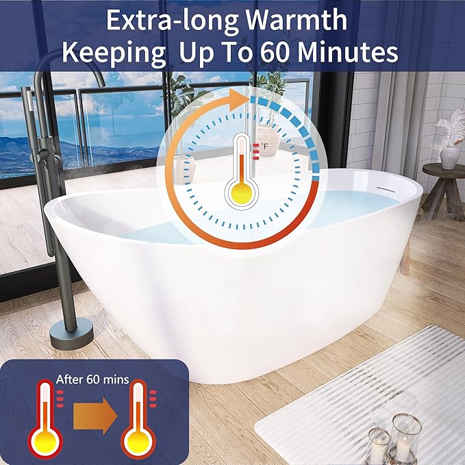 59" Acrylic Free Standing Tub, Stand Alone Tub, Freestanding Bathtub, Soaking Bathtub, cUPC Certified, CM(Glossy White)