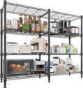 Homdox Heavy Duty Storage Shelves, 4 Tier Wire Shelving Unit, Adjustable Metal Shelves for Storage, Garage Rack Pantry Shelves Kitchen Shelving, 14"x60"x60", Black