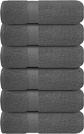 Infinitee Xclusives Dark Grey Hand Towels for Bathroom - Set of 6 (16x28 inches) 600 GSM, 100% Cotton Ultra Soft, Quick Drying, Hotel Quality Hand Towel Set (Shadow Grey)