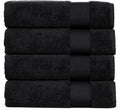 Hencely Premium Bath Towel Set of 4-28x58 Inches - High Absorbency, Quick Drying - 100% Soft Turkish Cotton Towels - Ideal for Home, Bathroom, Hotel, Spa, and Gym - Black