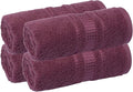 Melissa Linen, Fingertip Towels 4 Pack, 100% Turkish Cotton, Small Hand Towels for Body and Face, 12 x 18 in, Soft and Absorbent, Quick Dry, (Dark Reddish-Purple Fingertip Towels)
