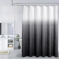 MitoVilla Black Ombre Shower Curtain Set with Hooks, Waves Textured Fabric Shower Curtains for Modern Luxury Bathroom Decor, 3D Marble Geometric Embossed Cloth Bathroom Shower Curtain, 72 x 72