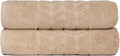 BAGNO MILANO Organic Turkish Cotton Bath Towels, Luxury Jacquard Collection, Certified Organic Highly Absorbent, Soft-Plush Towel Set (Latte, 2 Pcs Bath Towel Set)