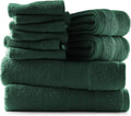 Hearth & Harbor Bath Towels for Bathroom - 100% Ring Spun Cotton Luxury Bathroom Towels - Ultra Soft & Highly Absorbent, Bath Towels Set of 10 - Hunter Green