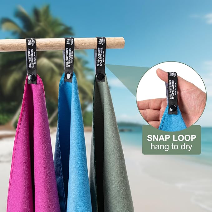 Camping Towel,2 Pack Microfiber Travel Sports Towel,Quick Dry - Super Absorbent - Ultra Compact -Ultra Soft - Lightweight.Suitable for Gym,Yoga,Trip,Beach, Shower, Backpacking,Pool(Purple)