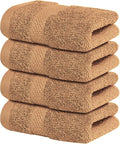 Infinitee Xclusives Luxury Wash Cloths for Showering [13x13] – 100% Cotton Washcloths [Pack of 4], Soft and Absorbent Face Towels for Bathroom Wash Clothes, Gym, and Spa (Cosmic Sand)