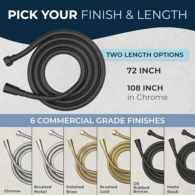HammerHead Showers Solid Metal Shower Hose Attachment for Showerhead, Extra-Long 72-Inch Universal Replacement Hose for Hand held Shower, Oil Rubbed Bronze