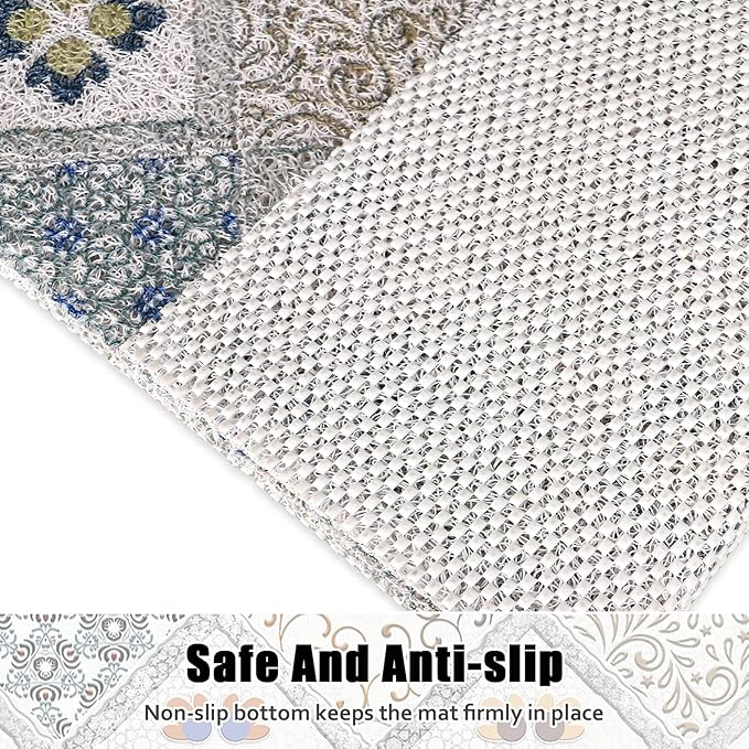 Square Shower Mat Non Slip: 27x27 Inch Extra Large Shower Floor Mat with Drain Hole in Middle - Soft PVC Loofah Bath Mat for Shower - Anti Slip Shower Stall Mat for Elderly and Kids