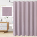 Gibelle Lavender Purple Shower Curtain for Bathroom, 3D Embossed Textured Fabric Shower Curtain, Modern Farmhouse Chic Soft Cloth Shower Curtain Set with Hooks, 72x72
