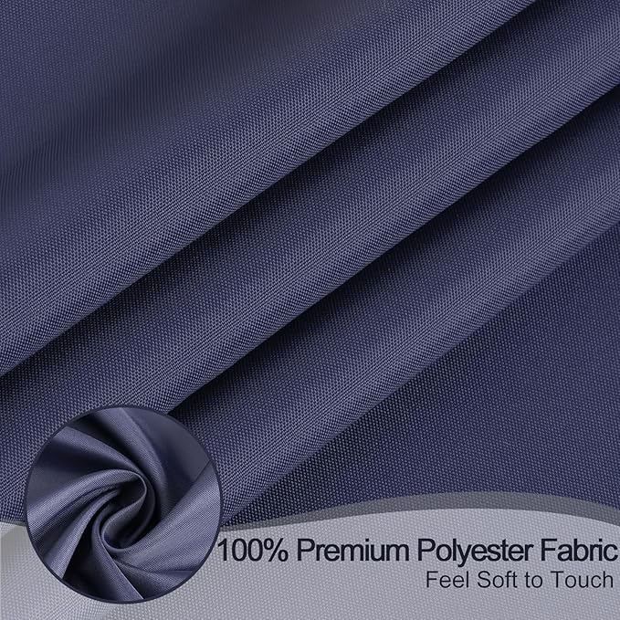 AooHome Solid Navy Blue Shower Curtain, Fabric Weighted Hem Shower Liner with Hooks, Reinforced Metal Grommets, Water Repellent, 72 Width x 75 Height inch