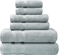 SOFE H&L | Olea Luxury Turkish Cotton Bath Towels Set of 6 : 2 Bath Towels 2 Hand Towels 2 Wash Cloths, Light Blue | Thick, Premium, Soft, Durable, Absorbent - Hotel Quality Towel Sets for Bathroom