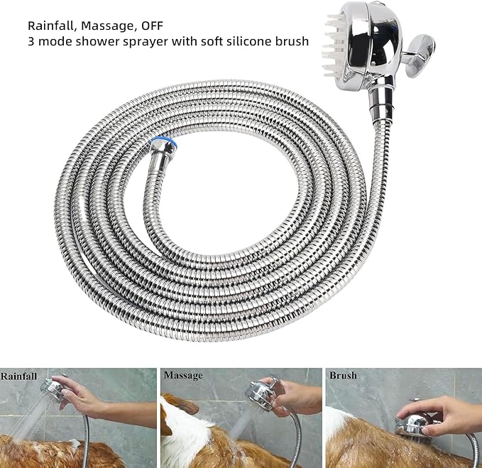 TOPINCN Adjustable Abs Dog Shower Attachment Set Shower Head Accessory for Dog Washing Portable Wash Station