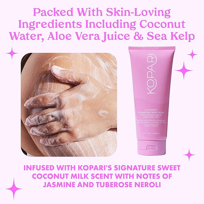 Kopari Hydrating Body Wash - Non-Toxic, Paraben Free, Gluten Free & Cruelty Free - Made with Organic Coconut Oil - 9 oz 2 Pack