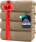 DAN RIVER Bath Towels Set of 4, 27 x 54 Inches, 100% Cotton, Larger & Lighter Weight, Quicker to Dry, Super Soft and Absorbent, Ideal Tan Bath Towels for Daily Use