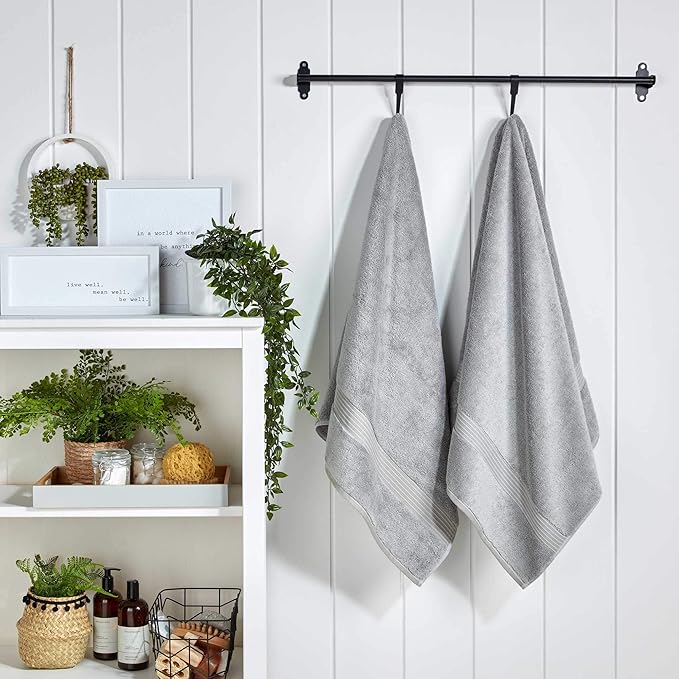 Christy Supreme Hygro Family Towel Set | Silver Grey | 100% Luxury Supima Cotton | Ultra Soft | Super Absorbent | 650GSM | 2 Bath Sheets 2 Bath Towels 2 Hand Towels