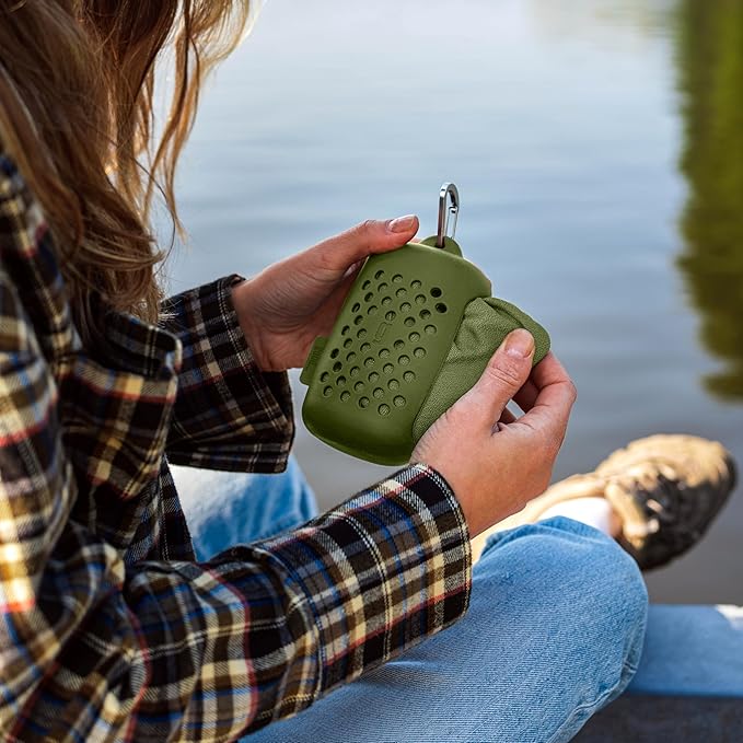 Quick Dry Towel - Super Absorbent Fast Drying - Travel, Camping, Gym & Sports - Army Green Nanofiber