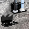 2Pack Electric Toothbrush Holder Wall Mounted, Electric Toothbrush Cord Organizer Holds 2 Chargers, Self Adhesive Electric Toothbrush Stand for Bathroom, Medicine Cabinet, Dorm(Black)
