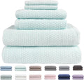 Everplush Diamond Jacquard 6 Pieces Bath Towel Set, Luxury Super Soft Oversized everplush Towels, Highly Absorbent everplush Diamond Jacquard Quick Dry Bath Towel for Bathroom Spearmint
