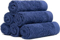 100% Cotton Washcloths Set 13” x 13” | Navy Blue Towels | Set of 6 Ultra Soft and Highly Absorbent Washcloths Sets for Bathroom, Gym, Spa | Machine Washable Face Towel