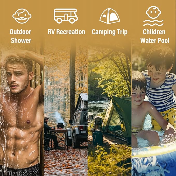 Tankless Water Heater 10L, 2.6GPM Portable Propane Camping Water Heater with Digital Display Overheating Protection, 68,100 BTU Instant Gas Hot Water Warmer for Outdoors RV Shower Cabin