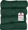 RIVERSIDE 100% Ring Spun Cotton Large Bath Towels Set of 4, 27 x 54 – Quick Dry, Soft & Highly Absorbent Towels for Shower & Bathroom – Luxury 600 GSM Towels for Home, Spa, Gym, Hotel, Hunter Green