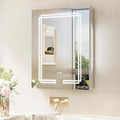 TokeShimi Lighted Medicine Cabinet 20x26, 3 Color Tempered LED Medicine Cabinet Mirror with Storage and Defogger, Stepless Dimming, CRI 80+ Anti-Fog, Memory Funtion, Wall Make up Mirror for Bathroom