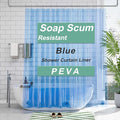 AmazerBath 72x78 Long Shower Curtain Liner, Clear Blue Plastic Shower Curtain Liners, Waterproof PEVA Shower Liner, Cute Lightweight Shower Curtains for Bathroom with 3 Magnets & Rustproof Grommets