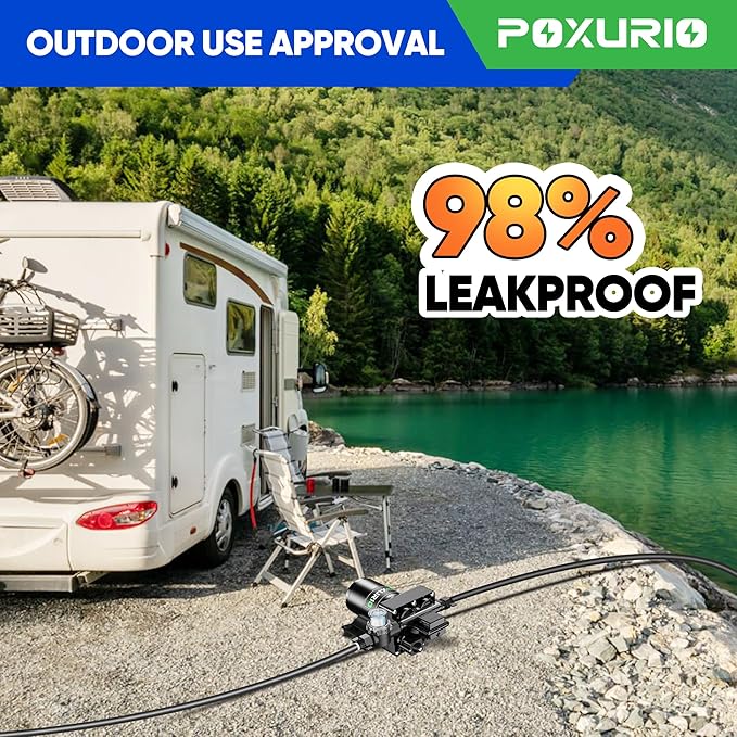 6GPM RV Water Pump, 70PSI 110V DC Fresh Water Pump, Self-Priming Diaphragm Water Pump with Pressure Switch and Filter for RV, Garden, Yacht, Camping