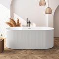 FerdY Nami 67" Acrylic Freestanding Bathtub, V Shape Freestanding Soaking Acrylic Bathtub, Modern White, cUPC Certified, Chrome Drain and Classic