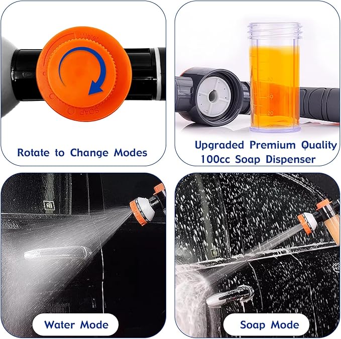 Dog Shower Attachment Water Hose Nozzle Sprayer Set with Metal 3-Way Shower Diverter & 6.6 Ft Long Hose for Bathroom Shower Arm Easy Indoor Outdoor Pet Pup Dog Washing Hose attachment
