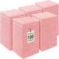 Washcloths Bulk - 100 Pack - Face Towels (12" x 12"), Highly Soft Wash Cloths and Hand Towels, Fast Drying Multi-Purpose Microfiber Cleansing Cloths for Bathroom, Hotel, Spa, and Salon - Pink