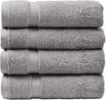SOFE H&L | Olea Luxury Turkish Cotton Hand Towels Set of 4 Cool Gray | Premium, Soft, Durable, Absorbent | Hotel Quality Plush Towels and Thick Towel Sets