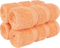 American Soft Linen Luxury Washcloths for Bathroom, 600 GSM 100% Cotton 4 Piece Turkish Wash Cloth Set, 13x13 in Soft Rags for Body and Face, Peach Washcloths