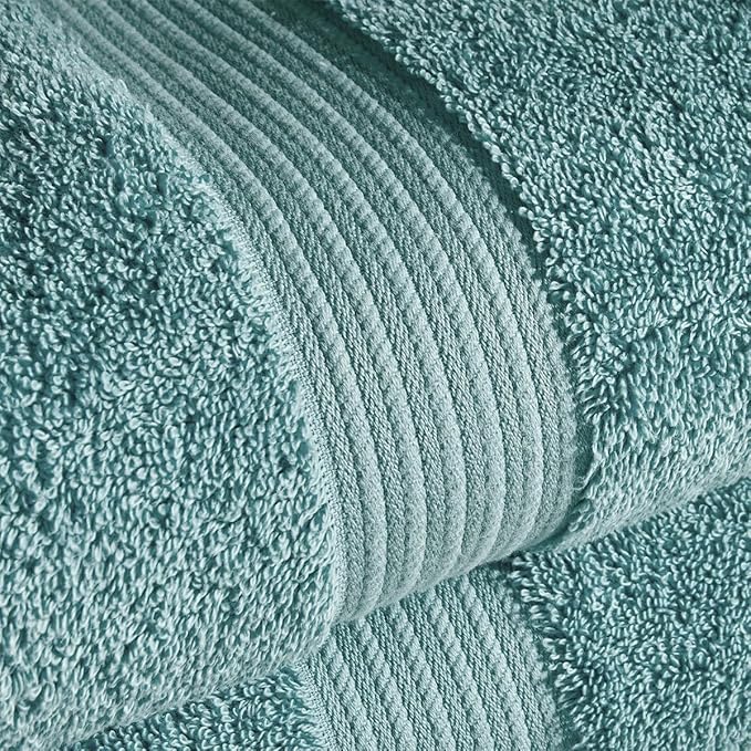 Christy Supreme Hygro 6 Piece Towel Set | Mineral Blue | 100% Luxury Supima Cotton | Ultra Soft | Super Absorbent | 650GSM | 2 Bath Sheets 2 Hand Towels 2 Face Cloths