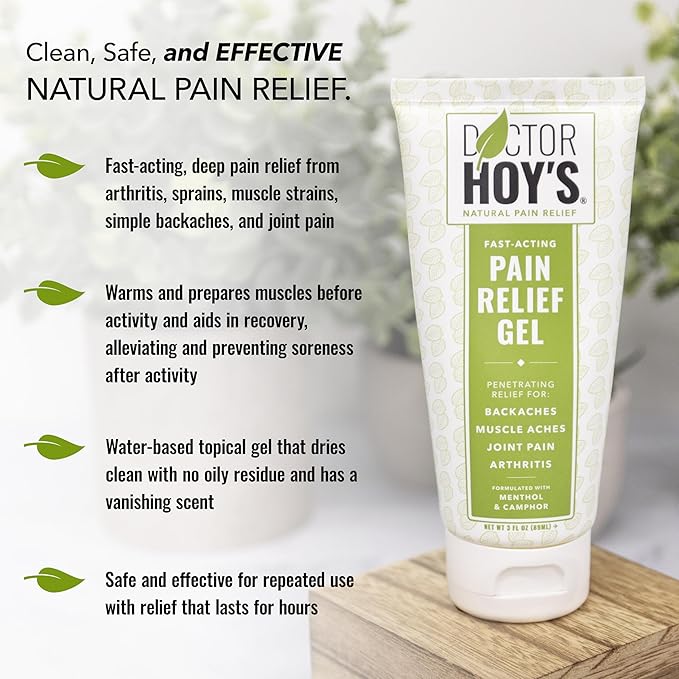 DOCTOR HOY'S Natural Pain Relief Gel, Topical Arnica Anti-Inflammatory Gel for Arthritis, Joint Pain, and Muscle Strains - Clean, Safe and Effective Pain Relief