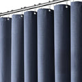 Inhousolu Fabric Shower Curtain Waffle Weave, Navy Blue 230 GSM Heavy Duty, Weighted Hem, 12 Metal Hooks, Water Repellent, Machine Washable, Hotel Spa Luxury Bath Curtain Set, 54 x 78 Inch