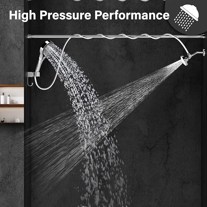 Dual Shower Head with Handheld for Couples: High Pressure Double Shower Heads for Two People - Adjustable Two Showerhead System with 3 Flow Settings Fits 2 Person Bathroom (Chrome)